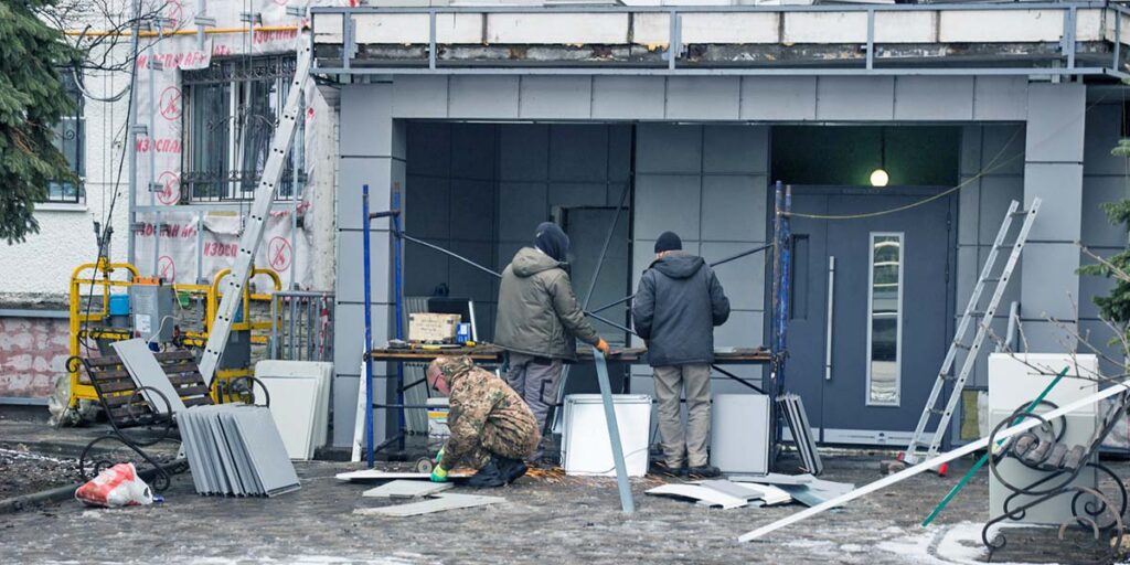 текущий ремонт фасада Входная группа МКД