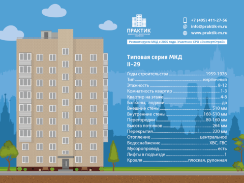 Дома серии II-29. Типовой проект МКД